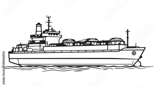 Oil Tanker line art