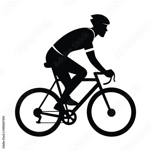 Cyclist Silhouette on a Road Bike