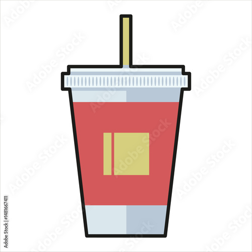 Cola Colored Flat Illustration