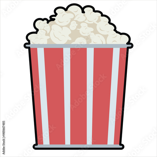 Popcorn Colored Flat Illustration