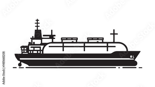 Oil Tanker line art