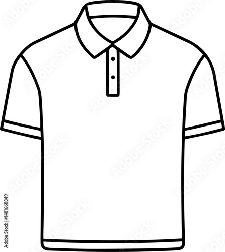 polo shirt line art vector illustration outline