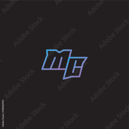monogram logo design amazing esport style MC dinamyc line gaming concept letter