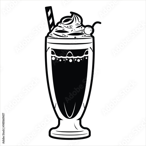 Milkshake Silhouette Icon