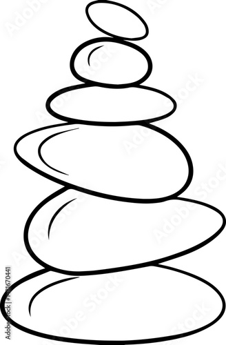 balancing stones line art vector illustration outline