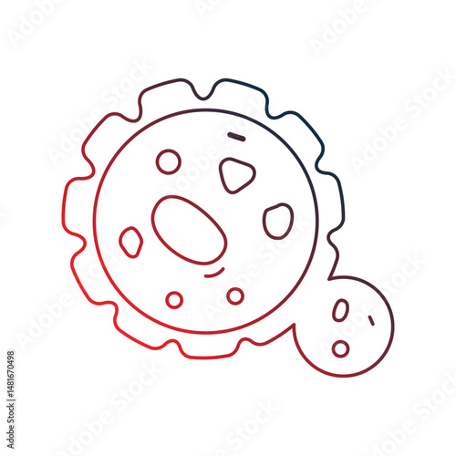 cells gradient outline icon with white background vector stock illustration