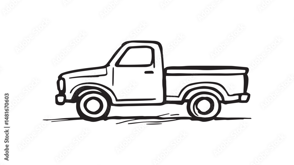 Pickup Truck line art Pickup Truck line art