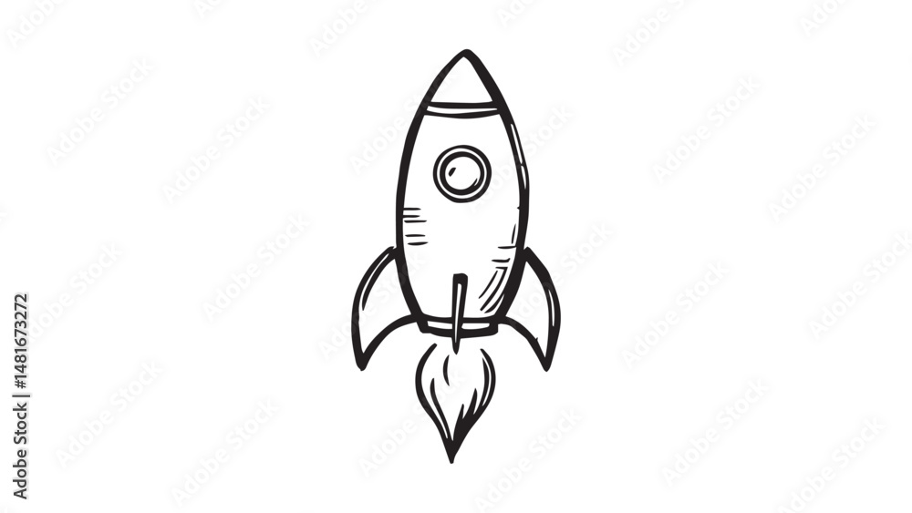 Rocket line art