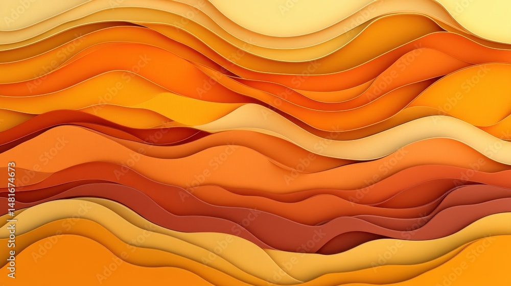 Fototapeta premium Layered, wavy, autumnal colors