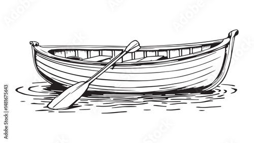 Rowboat line art