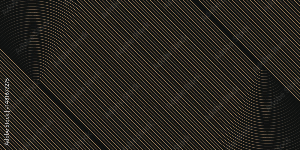 Abstract gold circle lines on dark background. Geometric stripe line art design. Modern luxury template. Suit for presentation, banner, flyer, poster, brochure. Eps10 Abstract gold circle lines on dark background. Geometric stripe line art design. Modern luxury template. Suit for presentation, banner, flyer, poster, brochure. Eps10