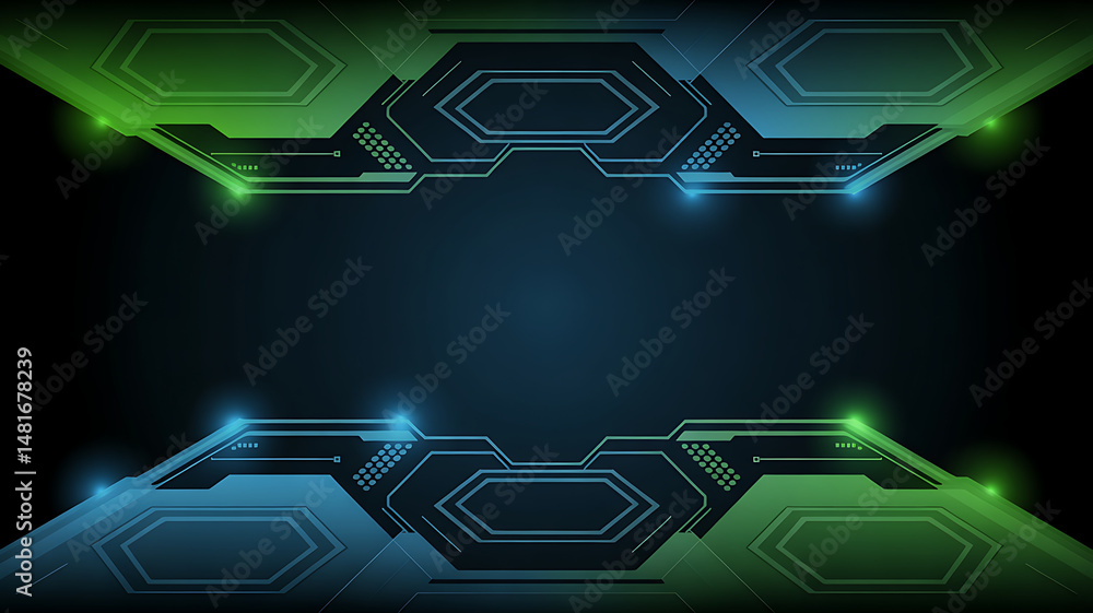 A dynamic abstract background featuring symmetrically arranged, glowing blue and green hexagonal shapes with dark outlines, set against a gradient black backdrop. A dynamic abstract background featuring symmetrically arranged, glowing blue and green hexagonal shapes with dark outlines, set against a gradient black backdrop.