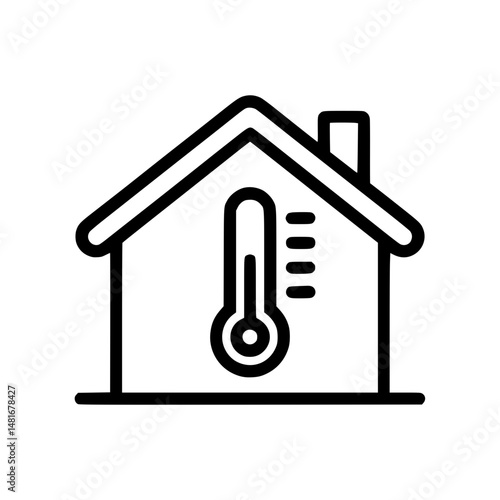 icon of a house with a thermometer inside