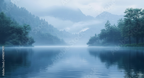 calm misty river landscape jpeg river background jpeg calm background jpeg digital art jpeg modern design jpeg background image