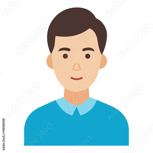 Vector illustration of a handsome young man's face as a business person icon with a smile