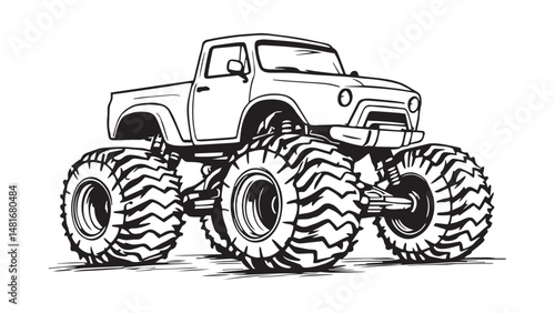 Monster Truck line art 