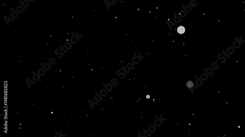 Falling snow or dust particle overlay on a black background. Creates a winter, atmospheric, or subtle textural effect