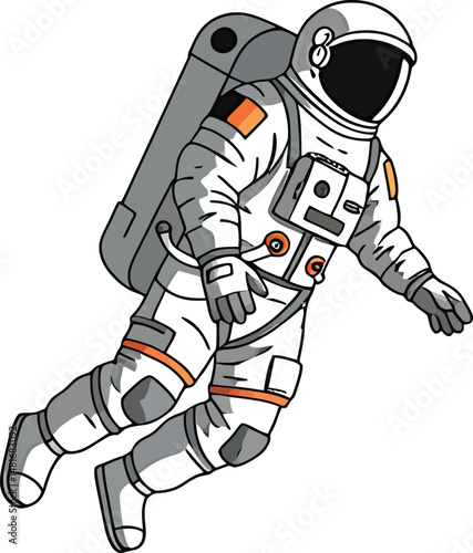 Minimalist Astronaut Floating Abstract Vector