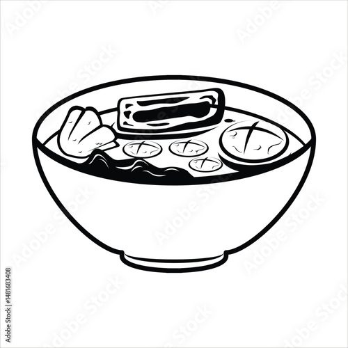 Bakso Indonesian Traditional Food Silhouette Icon 