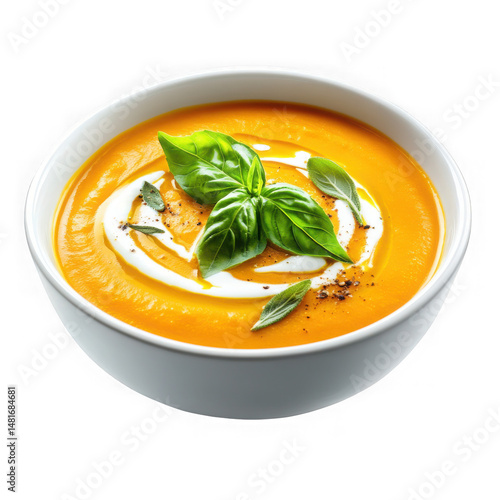 creamy pumpkin soup elegant presentation  