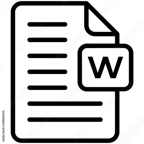 Word File Vector Icon Stock Illustration