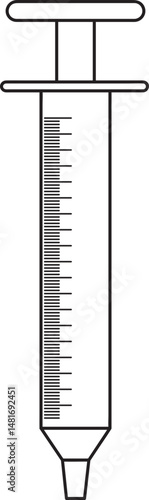 Monochromatic Illustration of a Graduated Syringe