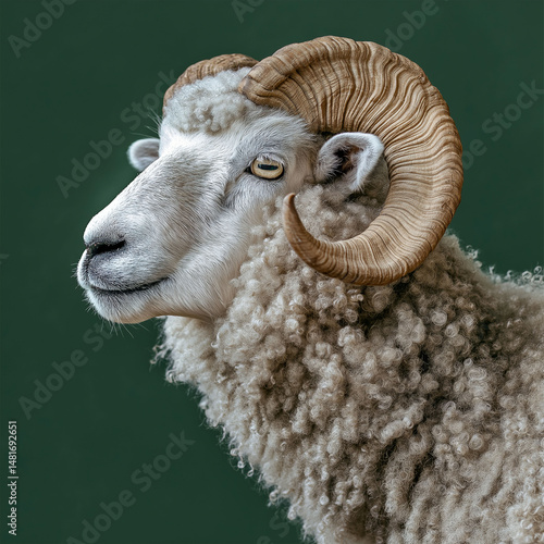 Portrait of a rare breed of sheep Poll dorset. Eid Al adha photo