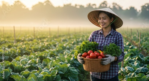 Photo: Asian Woman Farmer H...