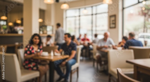 Photo: Blurred Cafe Interio...