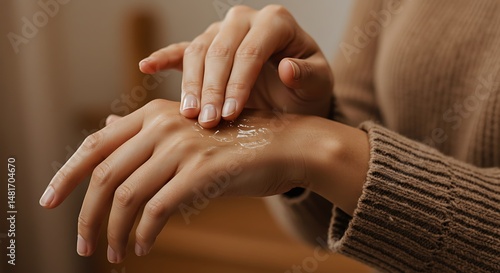 Wallpaper Mural Gentle skincare ritual: Hydrating hands during the morning routine Torontodigital.ca