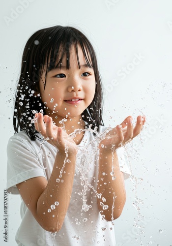 Photo: Playful Girl Splashi...