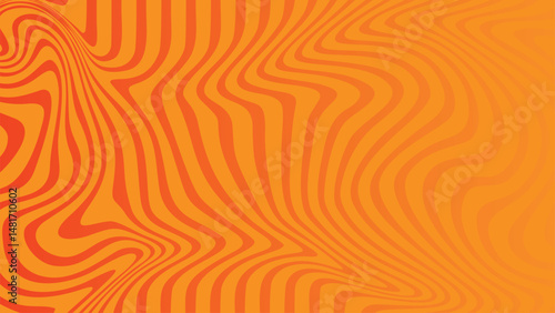 Abstract orange vector design features seamless swirls and wavy lines