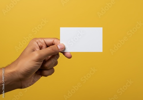 Photo Hand Holding Blank Wh...