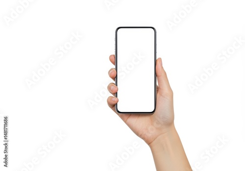 Photo Hand Holding Blank Sc...