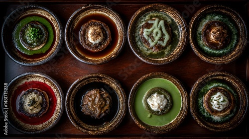 of colorful vegan tacos served on handmade ceramic plates