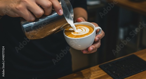 Photo of Barista Pouring La...