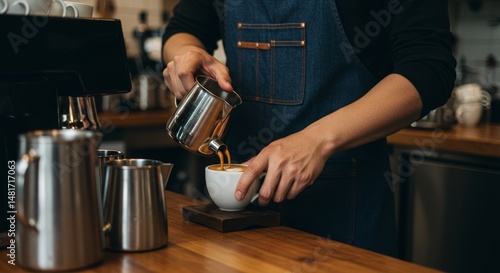 Photo of Barista Pouring Mi...