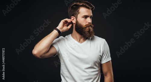 Photo of Bearded Man in Whi...