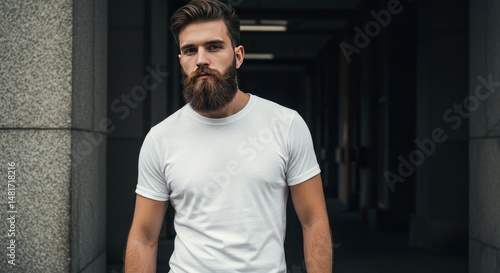 Photo of Bearded Man in Whi...