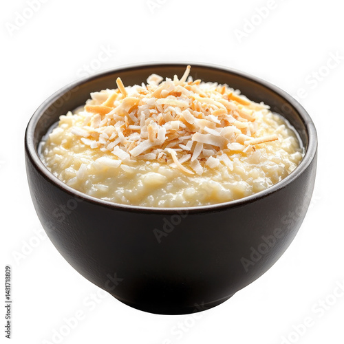 bowl of creamy rice pudding dessert  