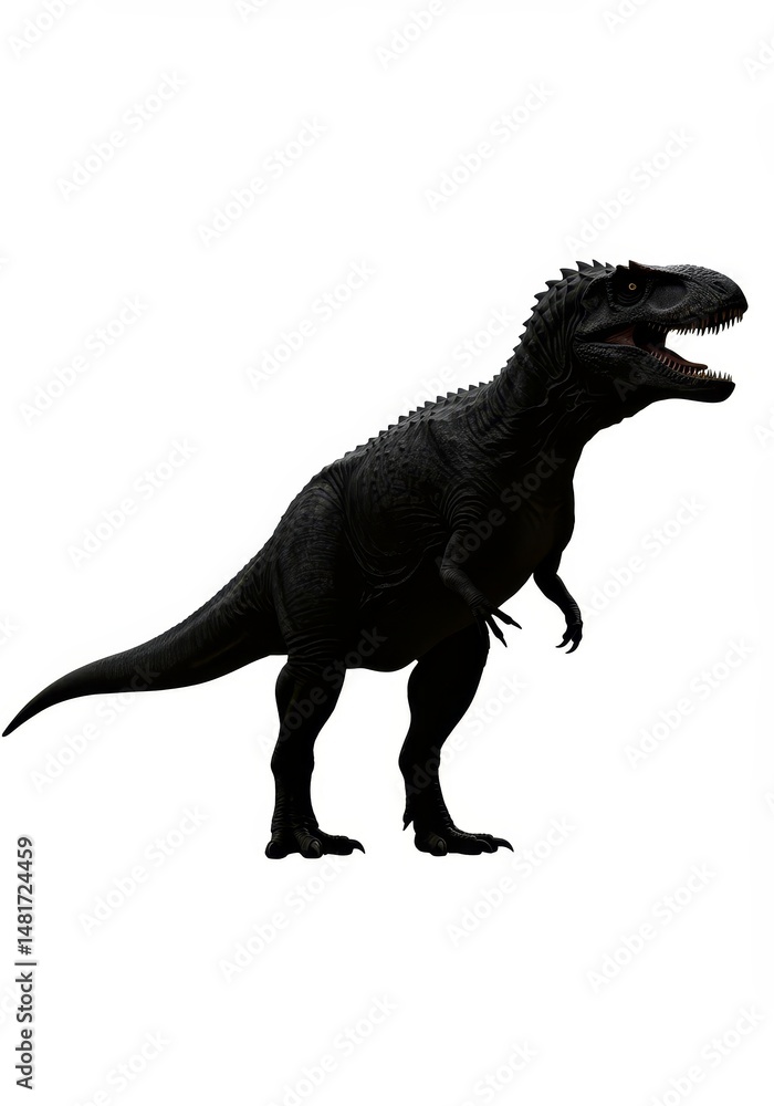Fototapeta premium 3D Illustration of Black Tyrannosaurus Rex on White Background