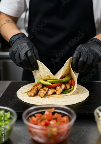 Photo of Chef Making Chicke...