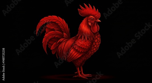 3D Illustration Red Pixelat...
