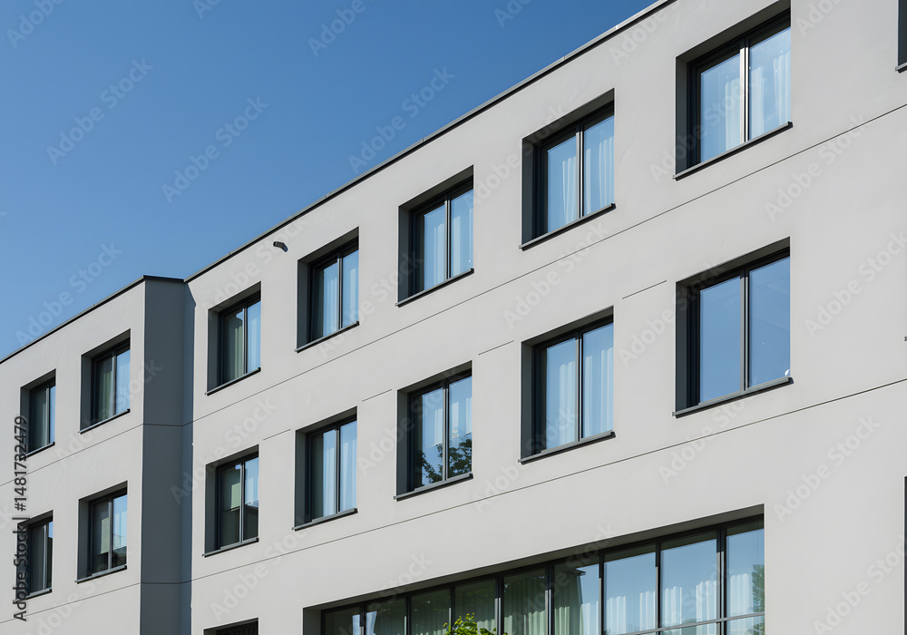 Modern building facade daylight view Modern building facade daylight view
