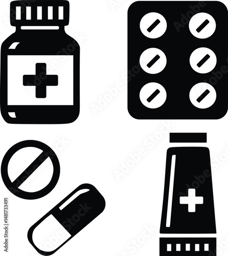 vector illustration of medical icons