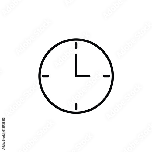 Free Download Minimal black clock icon showing 3 o’clock on a white background. Clean and simple line art, perfect for apps, time-related infographics, or modern digital design projects. - GFXLoad