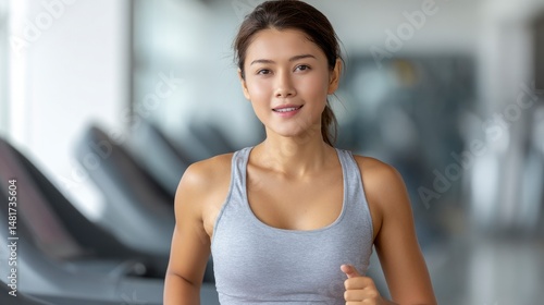 Free Download Woman Running on Treadmill at Gym for Fitness and Cardio - GFXLoad