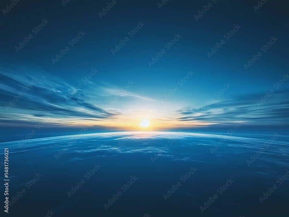 Obraz premium Celestial Sunrise over Earth