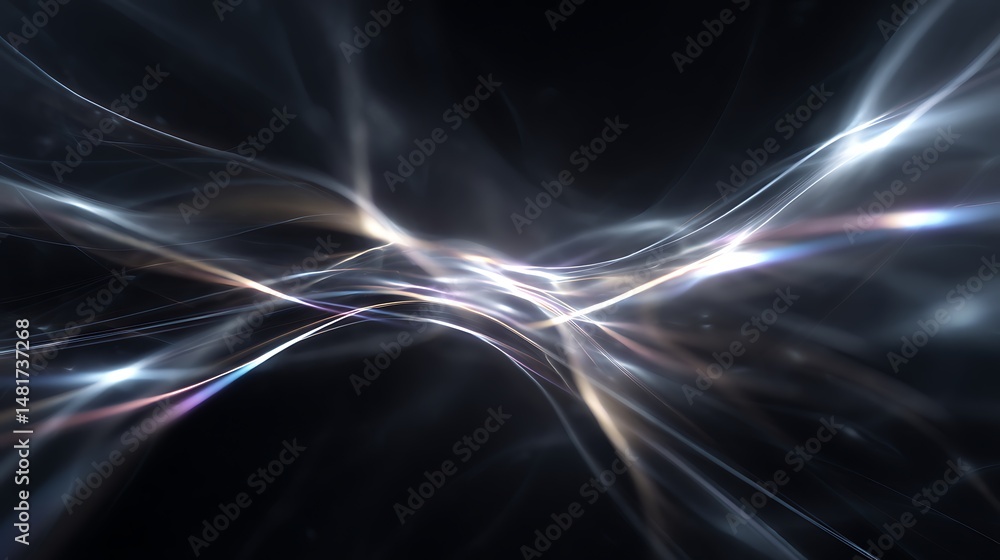 Fototapeta premium Black abstract background with dynamic energy patterns and subtle hues.