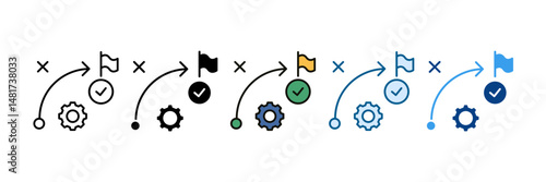 Project Management Icon Set Multiple Style Collection